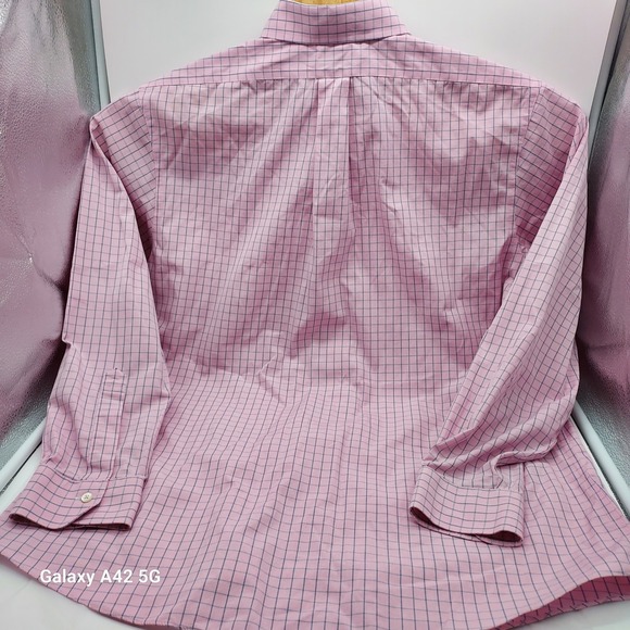 Brooks Brothers Regent Pink Plaid Non Iron Supima Cotton Dress Shirt 16 1/2-34 - Picture 8 of 8